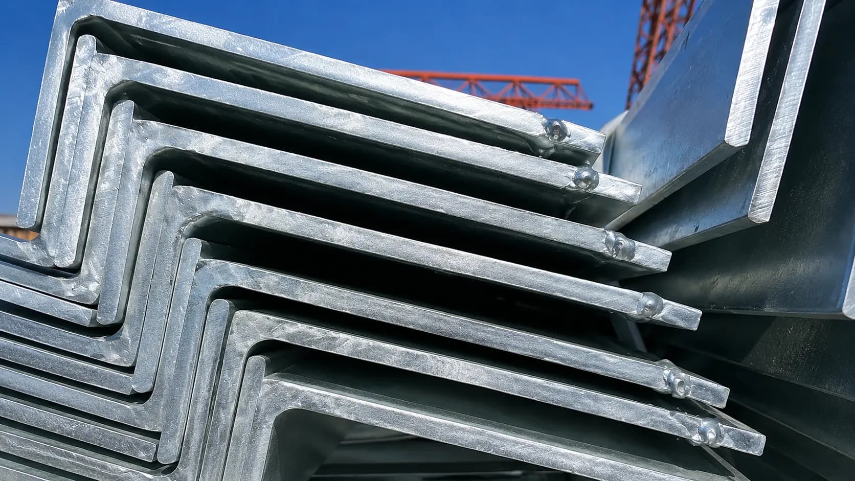 Stacked galvanized fabricated steel components