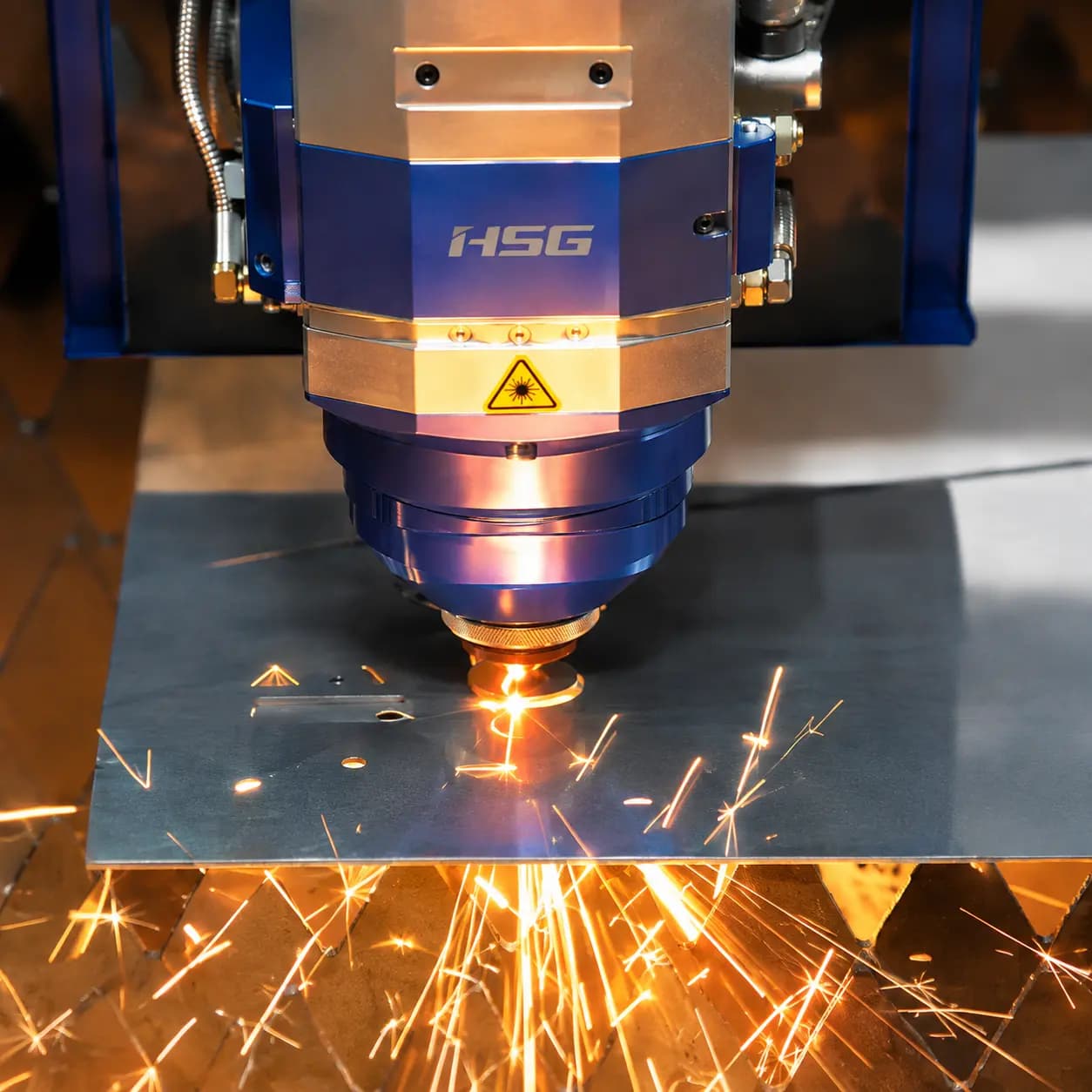 Fiber laser cutting a flat steel plate