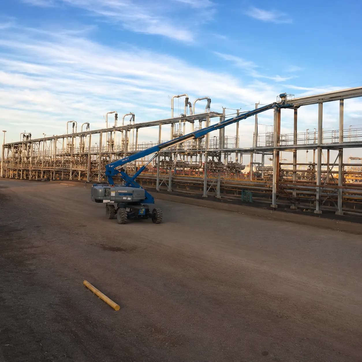 Fabricated steel access platform installed on site